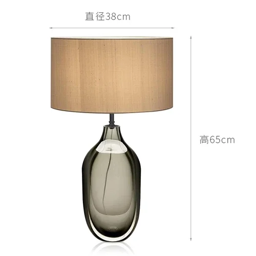 Modern Minimalist Glass Table Lamp Bedroom Bedside Table Lamp Model Room Study Creative Nordic Table Lamp Gray