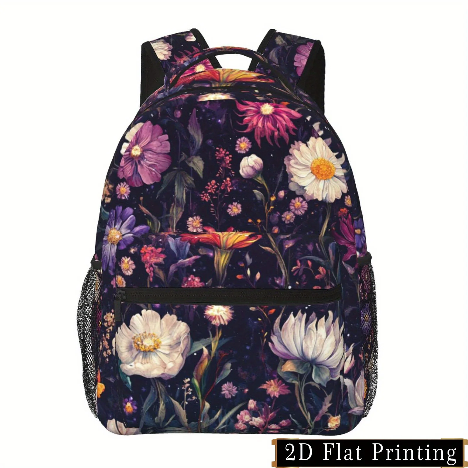 Floral Print Pattern Shoulder and Waist Protection Design Backpack Fashionable IPad Laptop Bag with Large Capacity