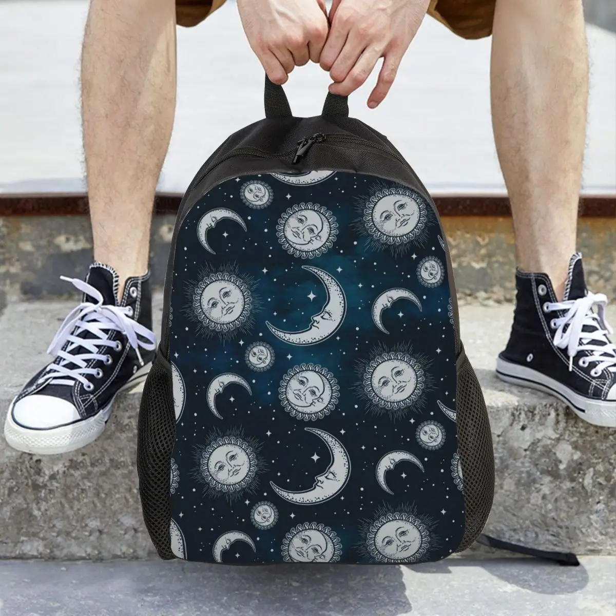 

Celestial Mystic Esoteric Magic Sun Moon Backpack Daypack Large Capacity Children BookBag School Bag Shoulder Bags for Men Women