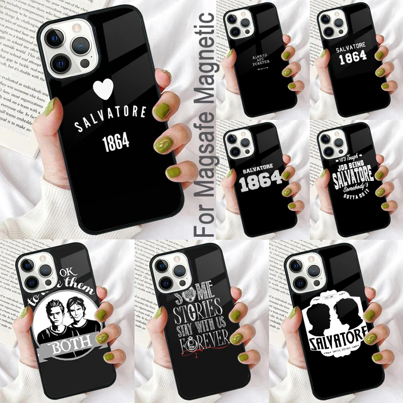 The Vampire Diaries Salvatore 1864 Magnetic Soft Phone Case for iPhone 16 Promax 15 Pro 13 14 Plus 11 12 Mini MagSafe Coque