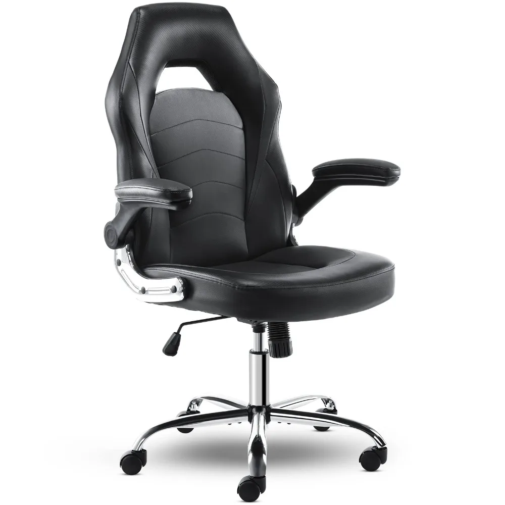 Silla ergonómica de cuero con reposabrazos abatible, sillón de escritorio para ordenador de oficina, novedad de 2023