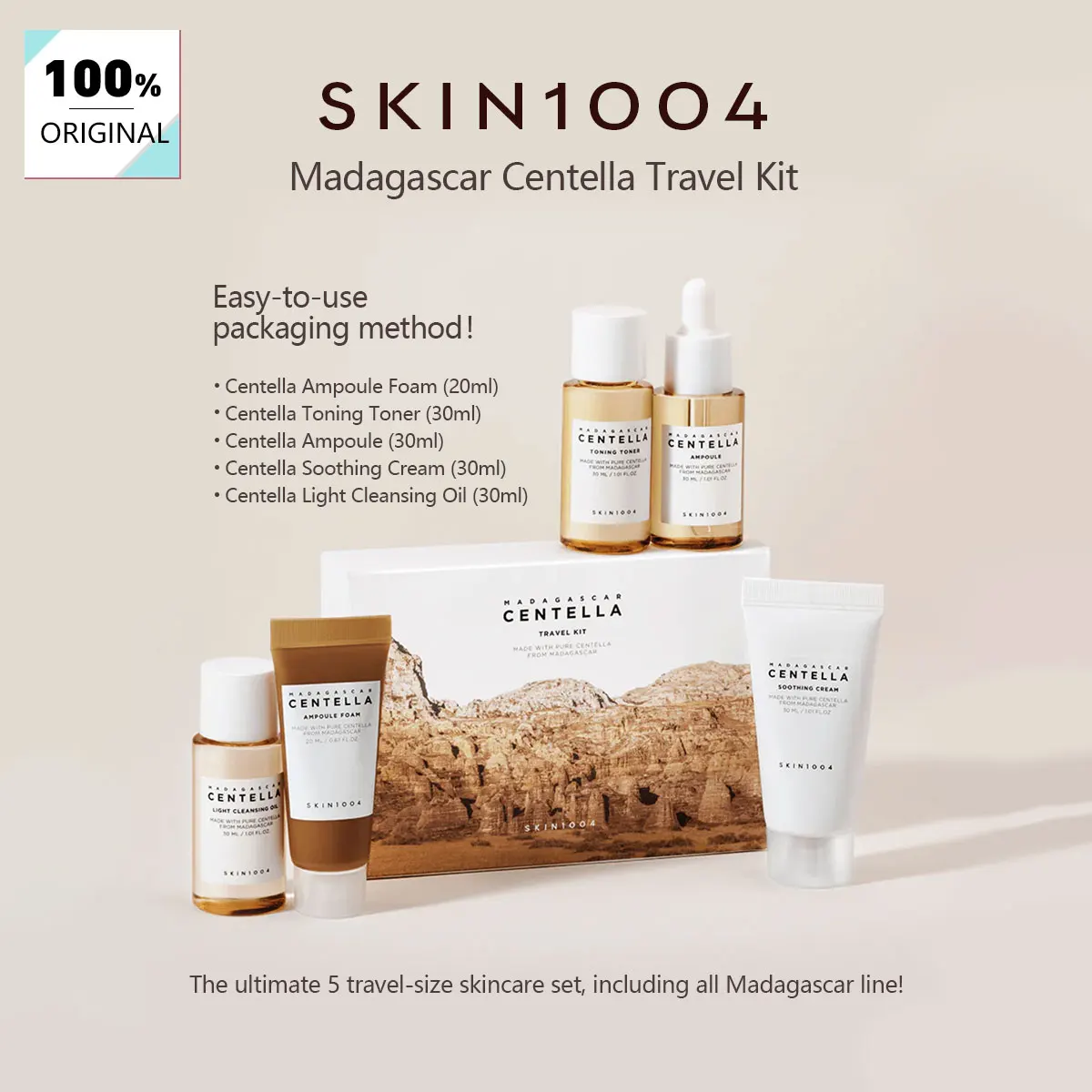 SKIN1004 Madagascar Centella Travel Kit, Mild, Portable, Travel-Ready, Daily Care Must-Have, Korean Cosmetics, Korean Makeup