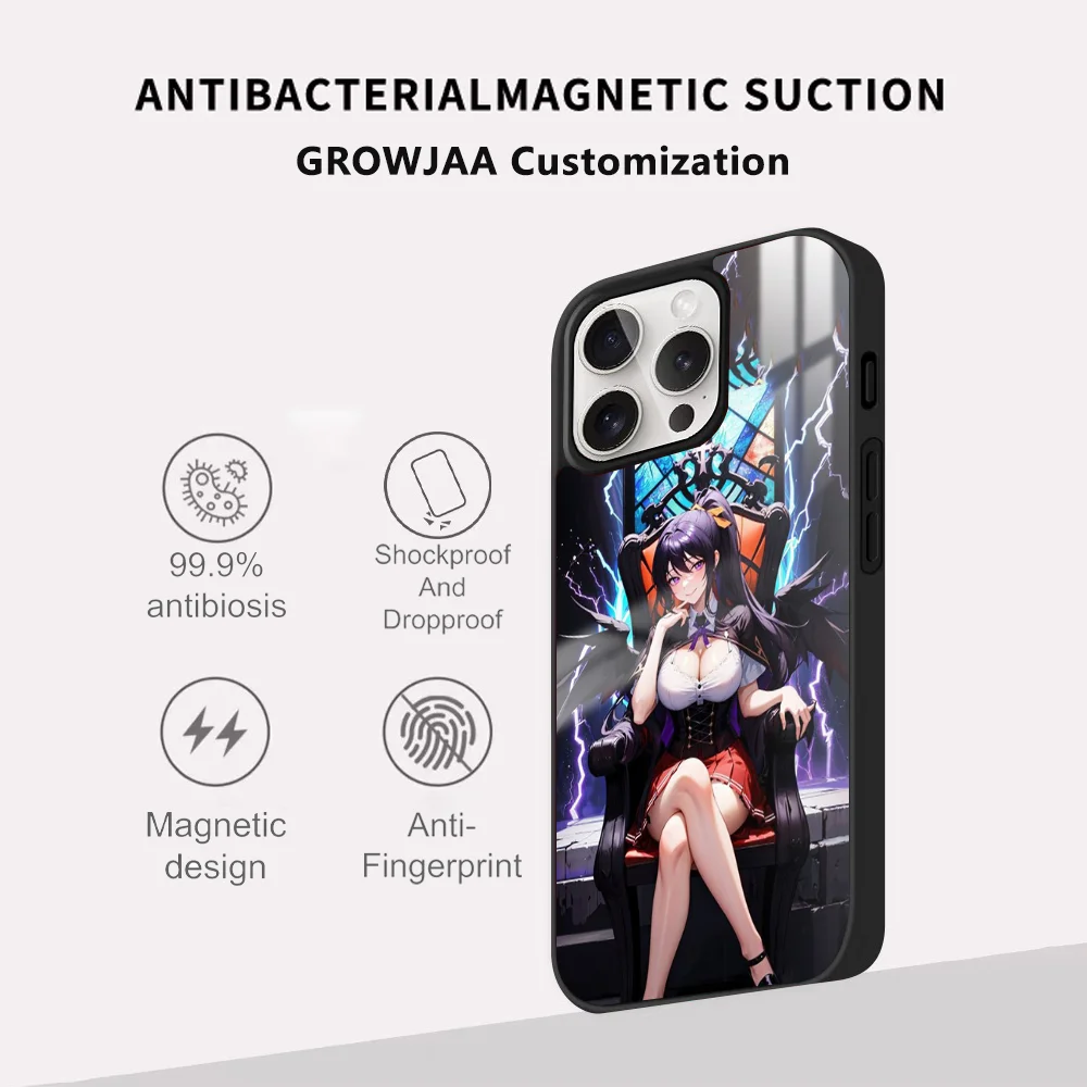 H-High School DxD Pretty Phone Case For iPhone 16 15 14 13 12 11 Pro Max Plus Mini New Magsafe Mirror Wireless Magnetic Funda