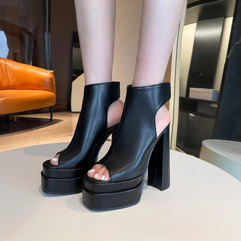 

BLXQPYT Sandalias Mujer 2022 Ladies Platform Sandals Women High Heels Fish Mouth Night Club Sexy Party Shoes Plus Size 46 2022-1