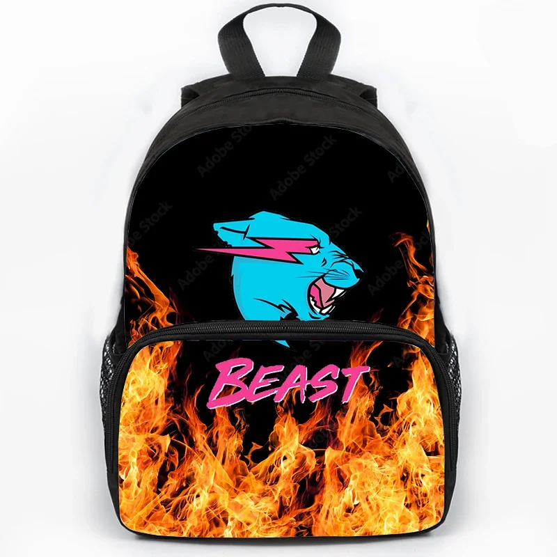 

Mr Wolf Beast Backpack Lightning Cat School bag Students Bookbag Boys Girls Schoolbag Large Capacity Backpack kid bag gifts