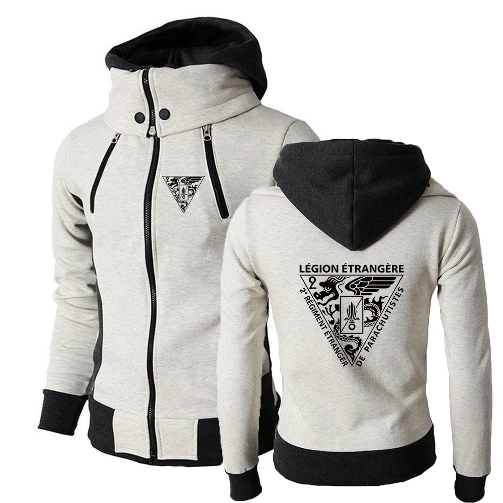 2026 Stand Collar Spring And Autumn Hoodies French Foreign Legion Special Forces Armyr Logo Print Men's Handsome Trendy Coat
