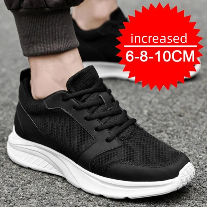 Sommerliche Sneaker mit Absatz für Herren – Schuhe mit integrierter Erhöhung, 8 cm hohe Einlegesohlen, versteckter Absatz, Sportschuhe mit Innensohle zur Erhöhung der Körpergröße_voghion.com
