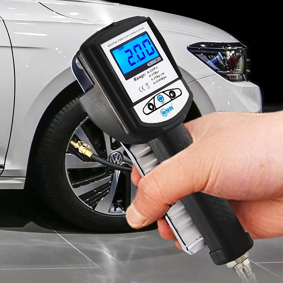 High-precision Digital Tire Inflation Gun Four-in-one Tire Pressure Gauge Tire Fast Inflator Tyre Pressure Monitoring Tool