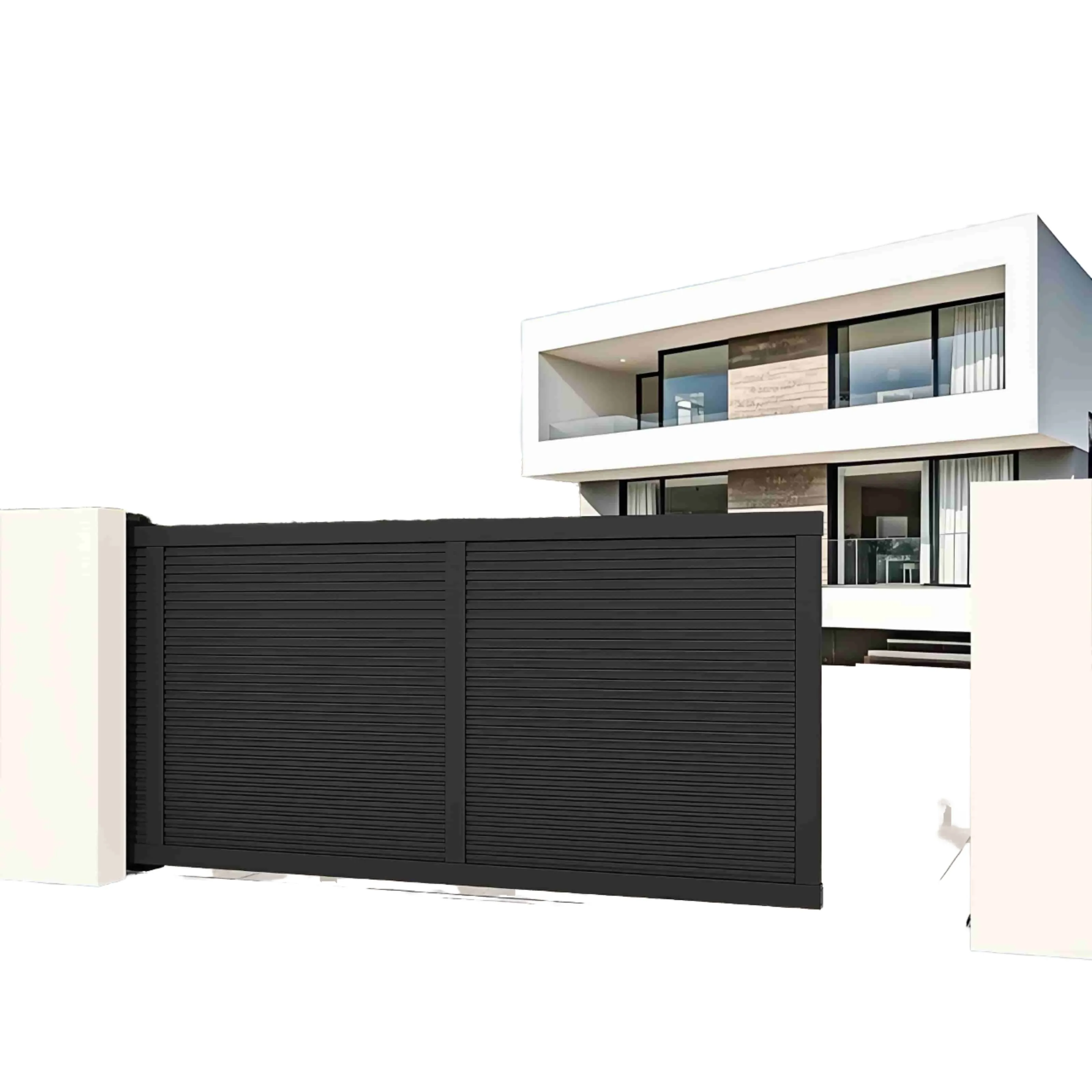 

Electric Sliding Gate Closed-panel Front Entry Main Gate Aluminum Alloy Modern for Courtyard Villa Outdoor Application