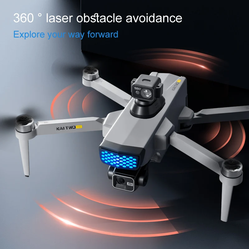 Dron KAI dwa GPS z kamerą 8K UHD dla dorosłych w trybie Indoor-Outdoor do unikania przeszkód 5 oporów na wiatr dla początkujących RC Toy