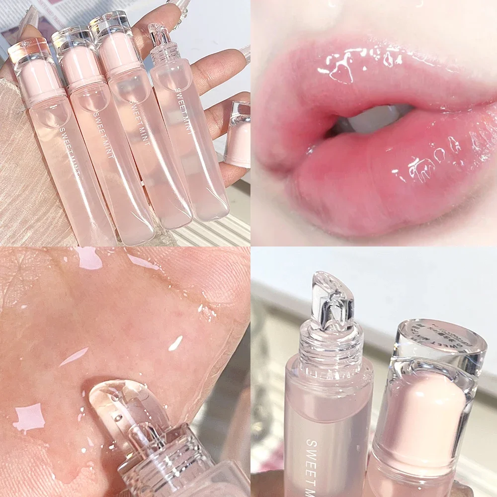 Plump ing Gelee Lip gloss dauerhafte feuchtigkeit spendende transparente Lippen öl Wasser Licht Spiegel flüssige Lippenstift Frauen Lippen Make-up Kosmetik