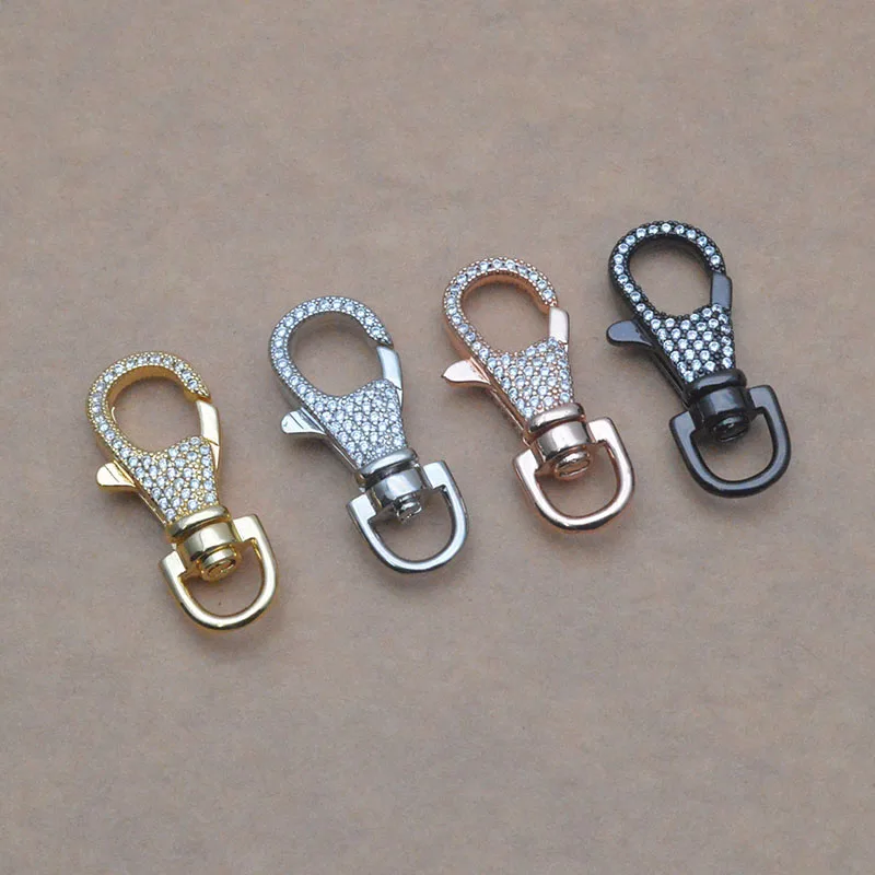 

5pcs Brass 18K Gold plated Lobster Clasp Hooks D-ring Carabiner Kit Keychain Belt Buckle Accessories Swivel Buckle for Lanyard
