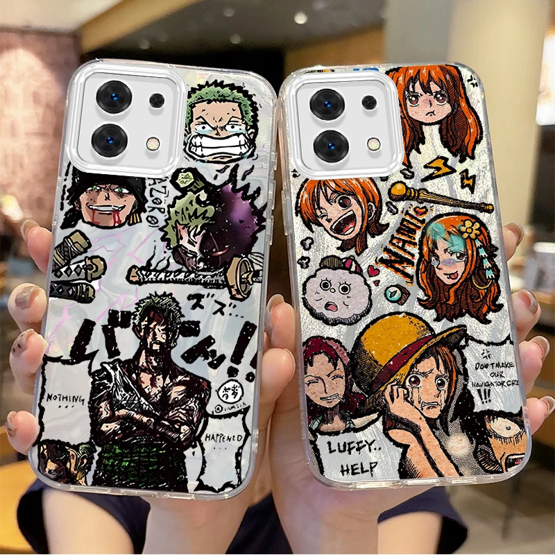 

New One Pieces Luffy Nami Anime Phone Case for Redmi Note13 12 11 10 9 ProPlus 13C 12C 10C 9C A2 A1 Gradient Hard Non-Slip Cover