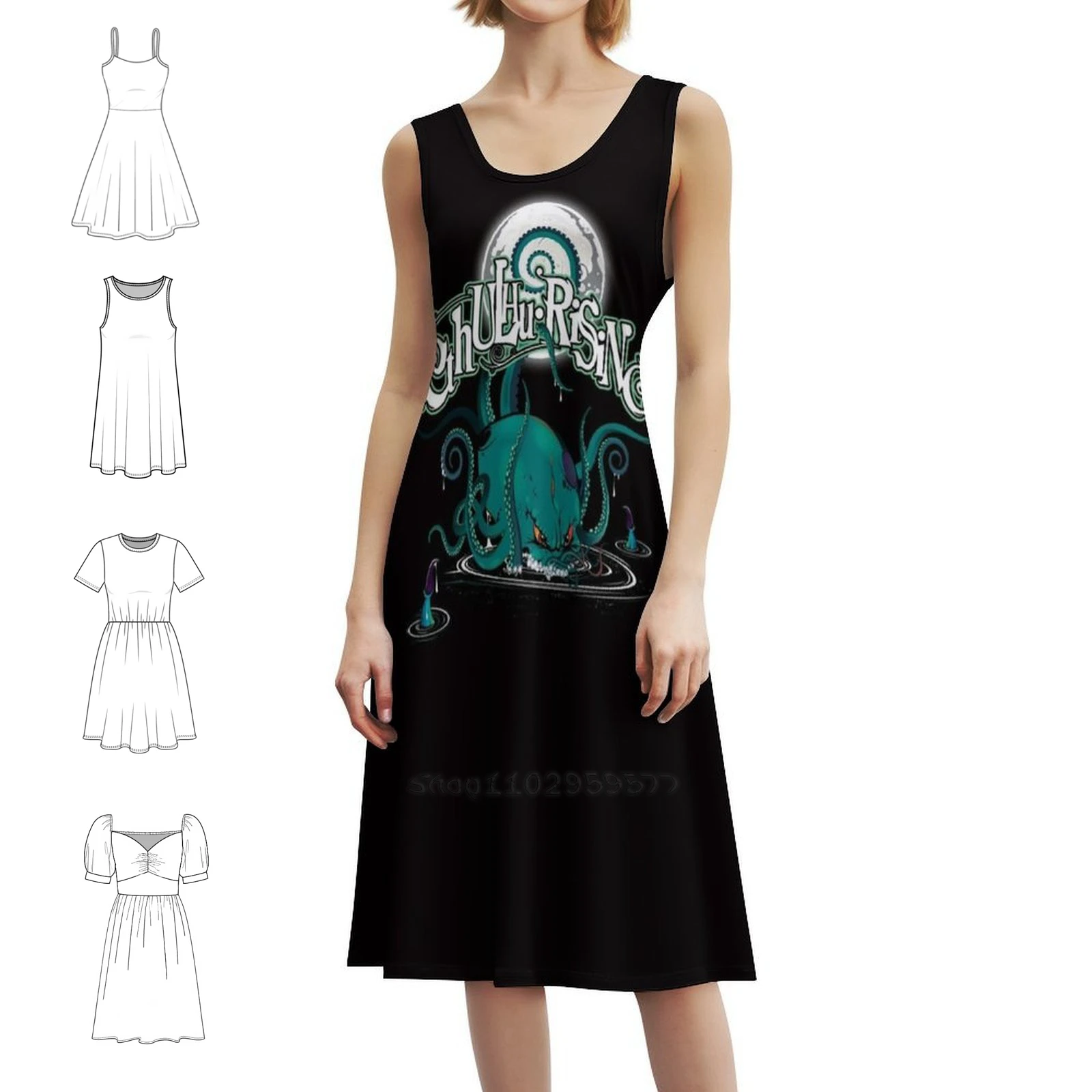 

Cthulhu Rising богемное платье без рукавов для женщин с принтом пляжные вечерние платья Cthulhu Hp H P Country Leviathan женская одежда