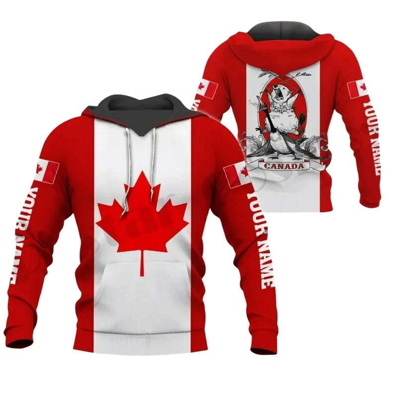 

Fashion Spring and Autumn Sweatshirt Canadian Maple Leaf 3D Printed Men's Hoodie Unisex Harajuku Street Leisure Sports Pullover