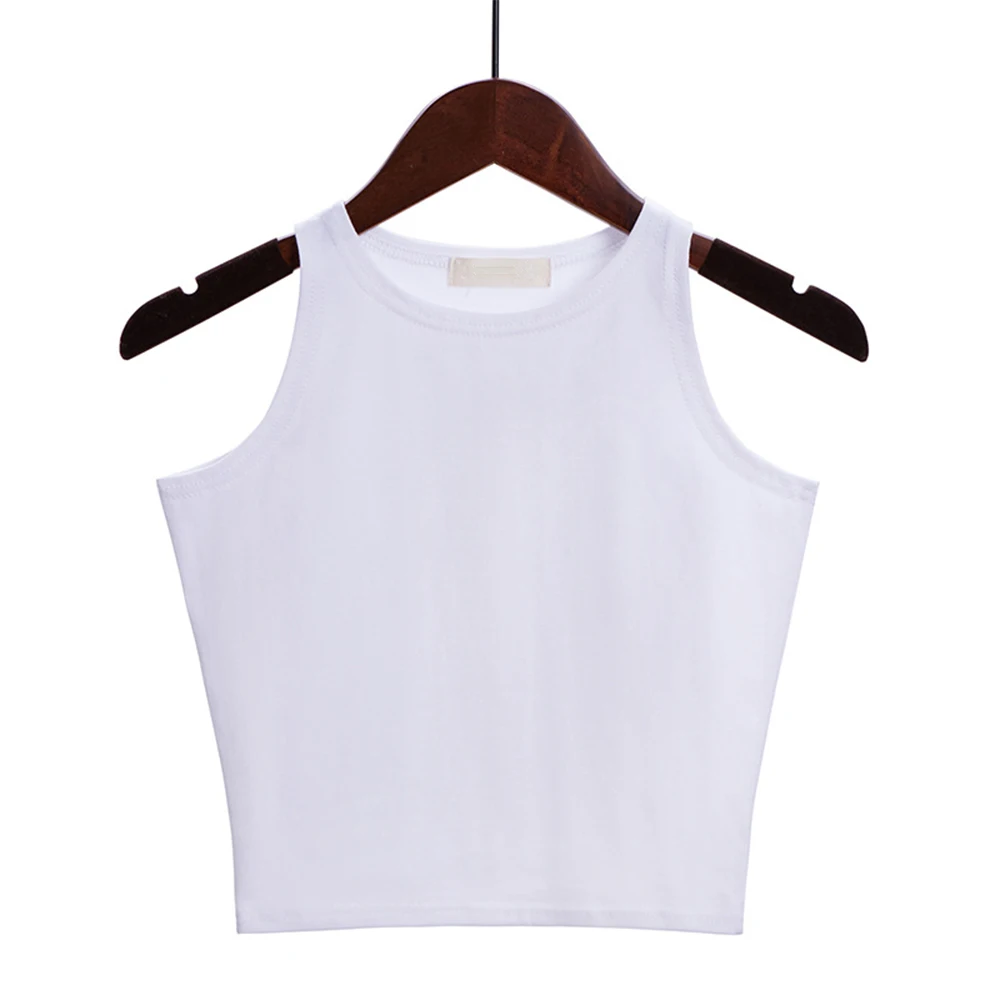 Women Sleeveless Halter Basic Blouse Casual Crew Neck Sport Tank Tops Summer  Inner Layering  Breast Wrapping Tees