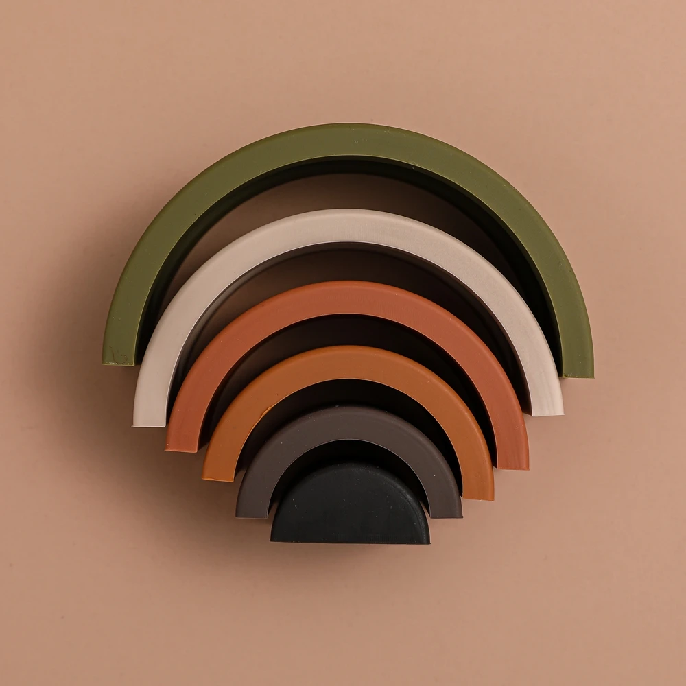 Montessori Baby Toy Stacking Building Blocks Toys Silicone Matching Creative Toys Game Edible Early Educational Toys Baby Gifts