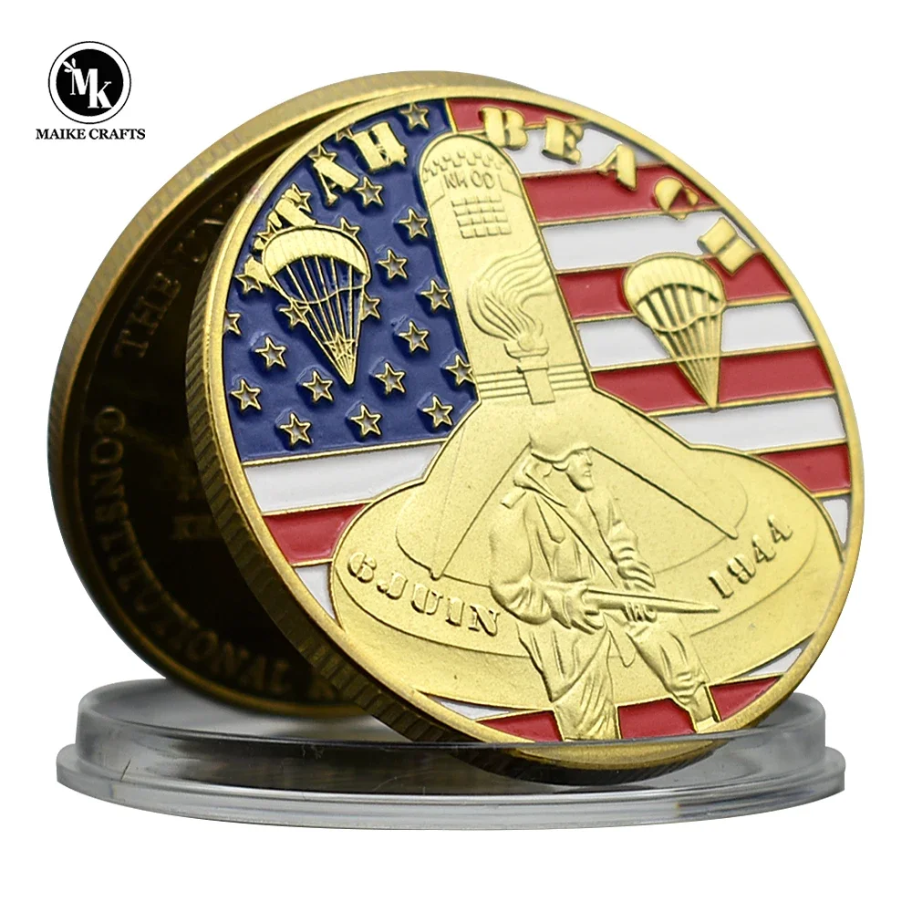 6 Juin 1944 US Normandy Landing Omaha Beach Commemorative Coin Collectibles Metal Medical Crafts Collectibles Gift Collection