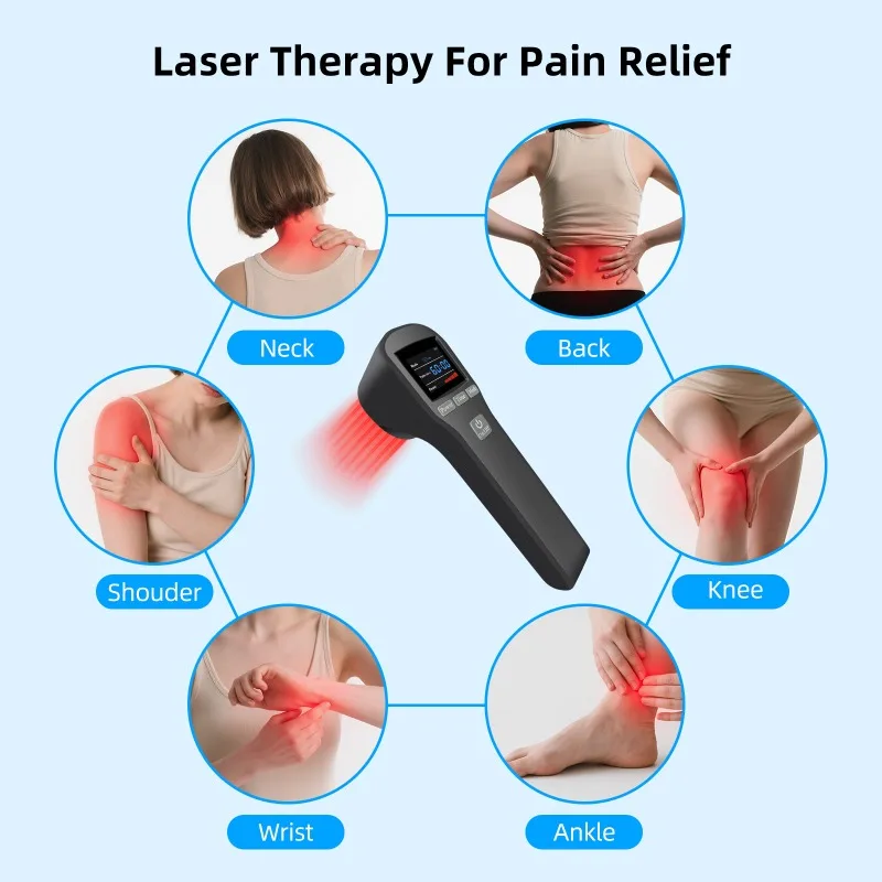 LLLT Low Level Laser Cold Treatment 650nm 808nm Near Infrared Therapy Device for Pain Relief Blood Circulation Anti-Inflammatory