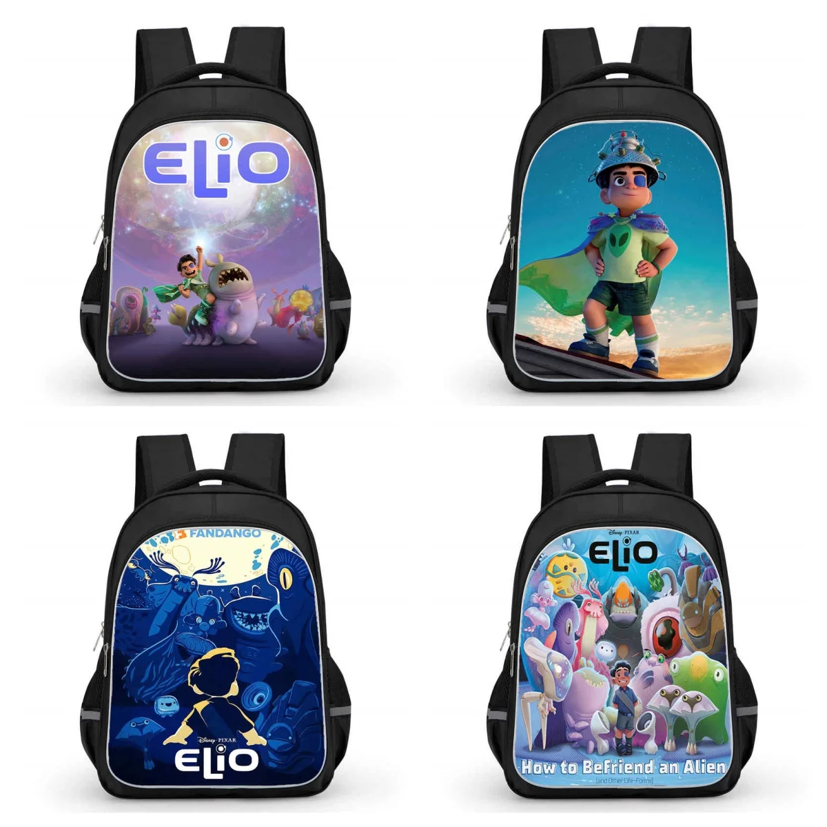 

Школьный рюкзак с двойным карманом на молнии, школьные сумки Disney Elio 16 дюймов для мальчиков и девочек, прочный детский рюкзак для учеников