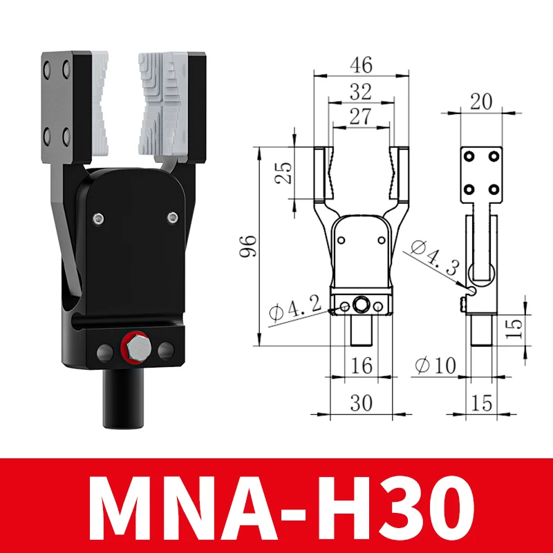 MINIA con Sensor en forma de arco y cilindro de aire de agarre abierto ancho, Mini pinza de Robot neumática robótica