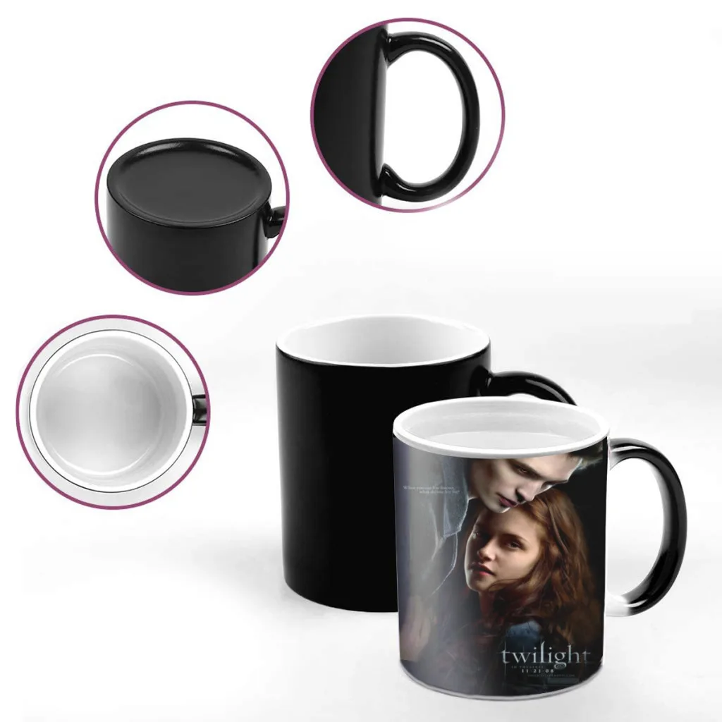 Twilight Edward Bella Retro Kraft Paper Prints Ceramics Coffee Mugs Thermal Color-changing Gifts Drinkware Coffeeware