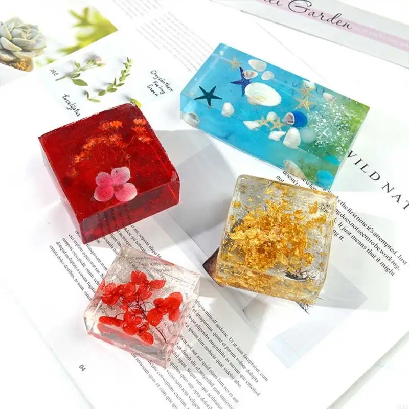 

Q0KE 8 Pcs Dried Flower Epoxy Resin Mold 3D Box Decorations Silicone Mould
