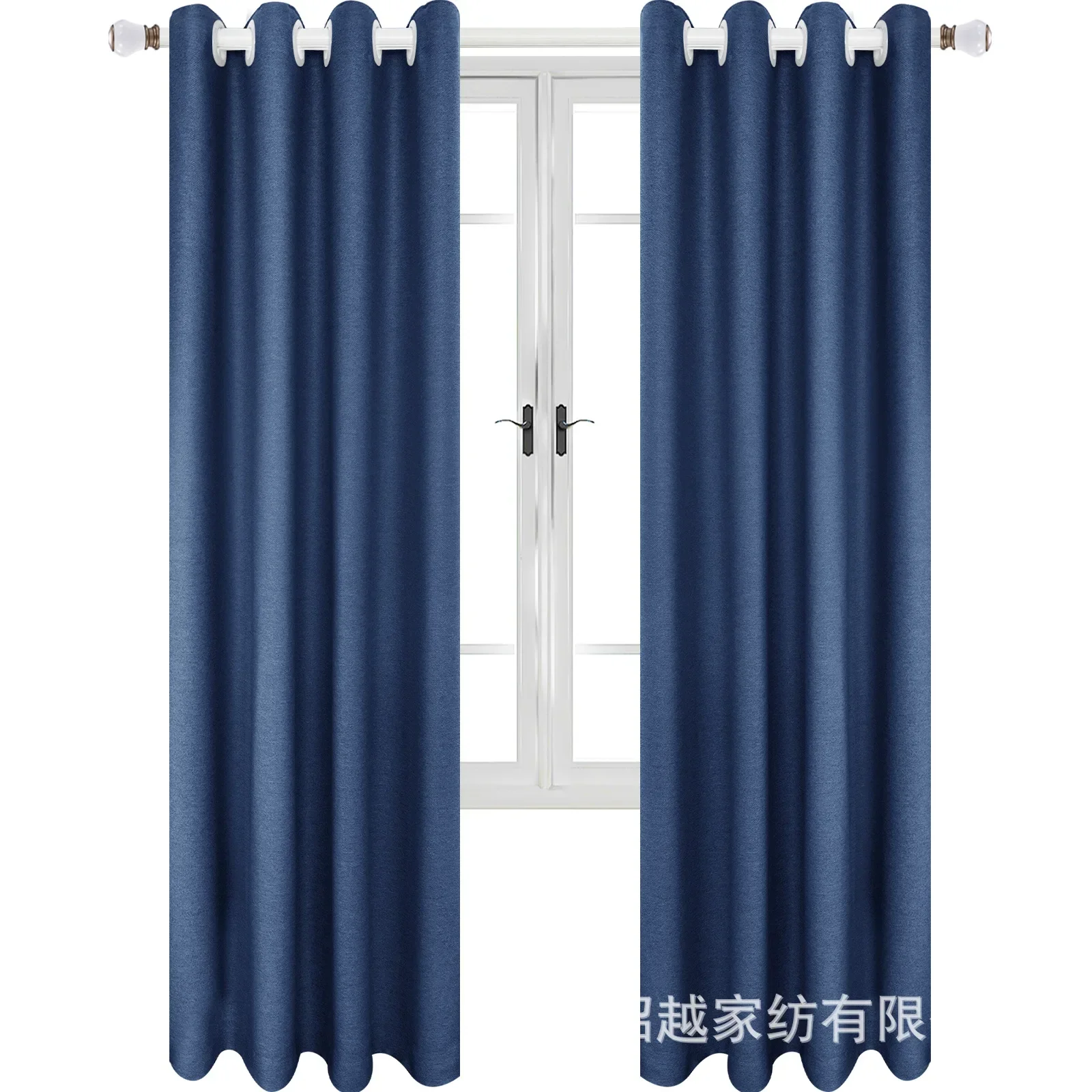 N3071Curtain blackout foreign trade curtain fabric new double-sided linen perforated curtain