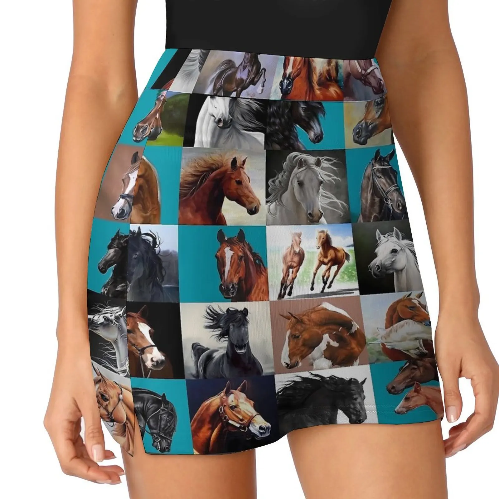 Horse Blanket Skirt Vintage Print Street Fashion Casual Skirts Ladies Trendy Mini Skirt Custom Skort Clothes Gift