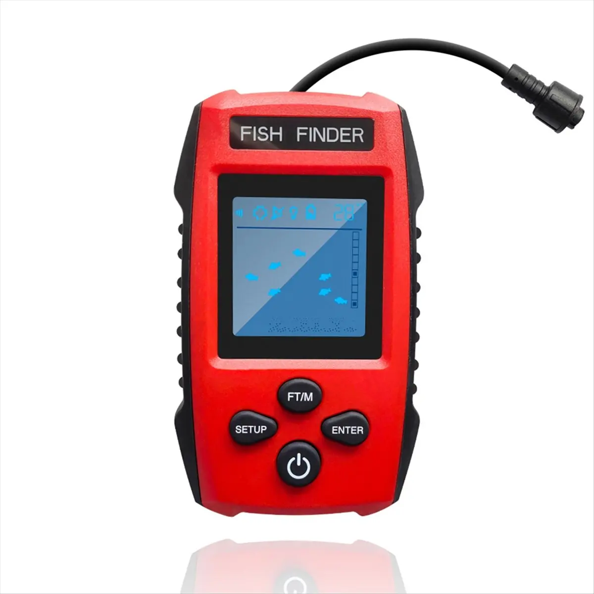 Color LCD Fish Finder Wired Sonar Transducer with Detection Depth Finder Fishing Boats, Kayak Pesca for Fishing
