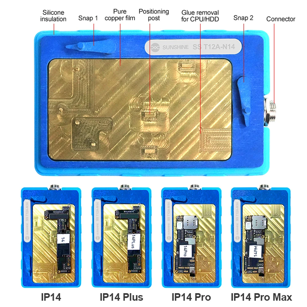 SUNSHINE SS-T12A-N14 4 In 1เมนบอร์ด Layered ความร้อนแพลตฟอร์มเหมาะสำหรับ IP14/14 Pro/14 Pro Max/14 Plus เมนบอร์ด Layered