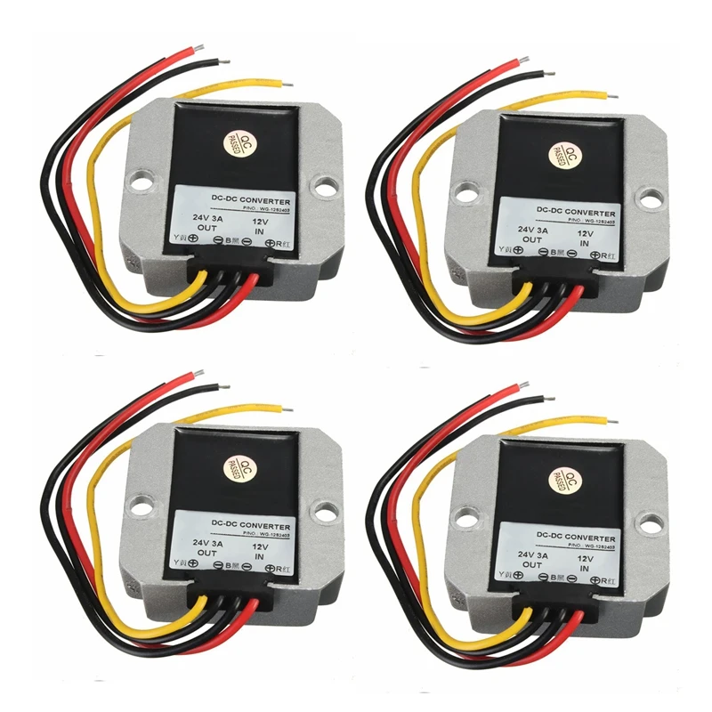 4X DC-DC 12V Step Up To 24V 3A 72W Car Power Converter Regulator