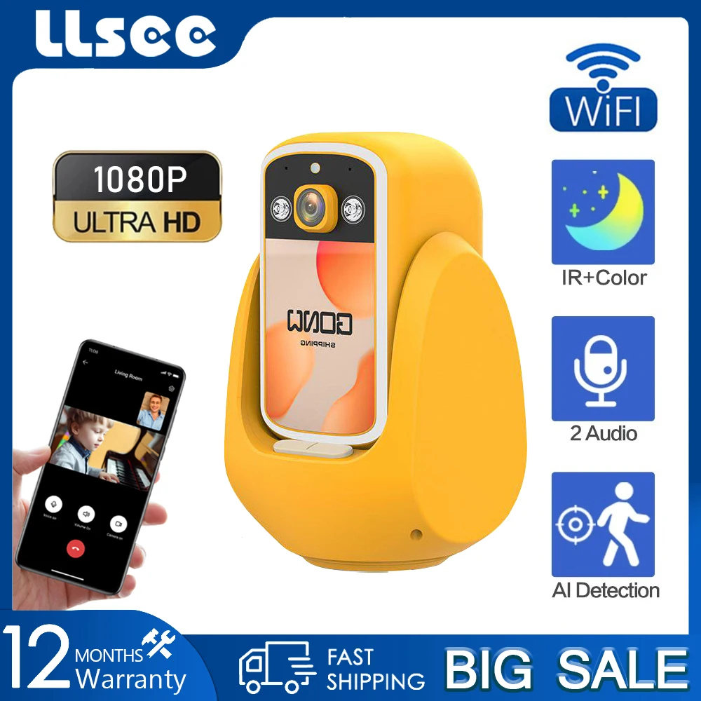 

LLSEE, FHD 1080P video call CCTV WIFI camera, intelligent automatic tracking, indoor wireless monitoring camera.