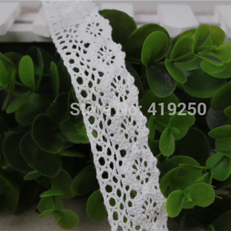 200 Yard  100% White Cotton Lace Crochet Ribbon Wedding Sewing Bridal Bow wholesale .Free shipping!Lace Trim Edging  Wedding