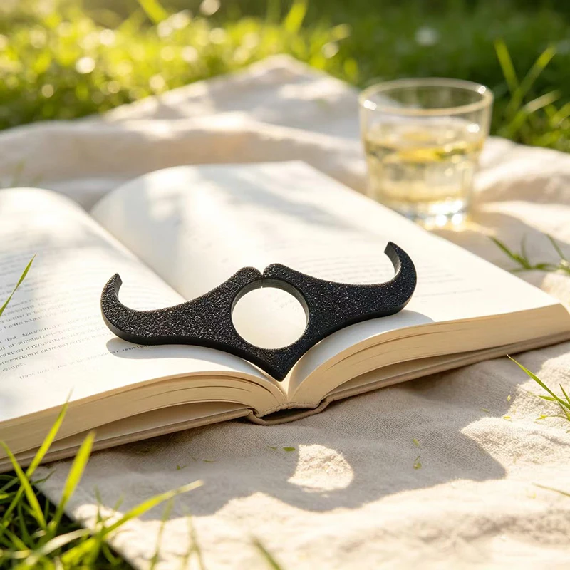 3D Printed Mustache Shape Reading Thumb Ring Book Page Holder Reading Helper