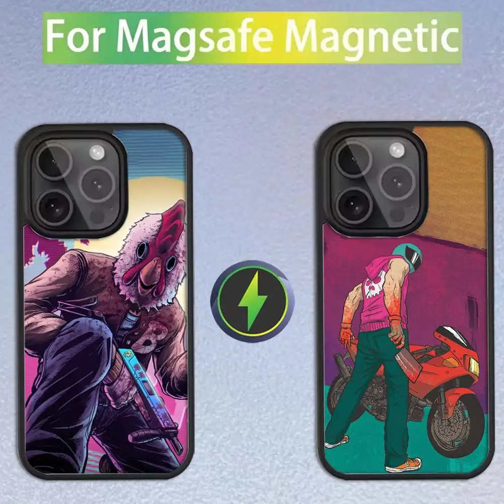 

Game Hotline Miami Phone Case For iPhone 16,15,14,13,12,11,Pro,Max,Plus,Mini,SE Magsafe Magnetic Wireless Charging