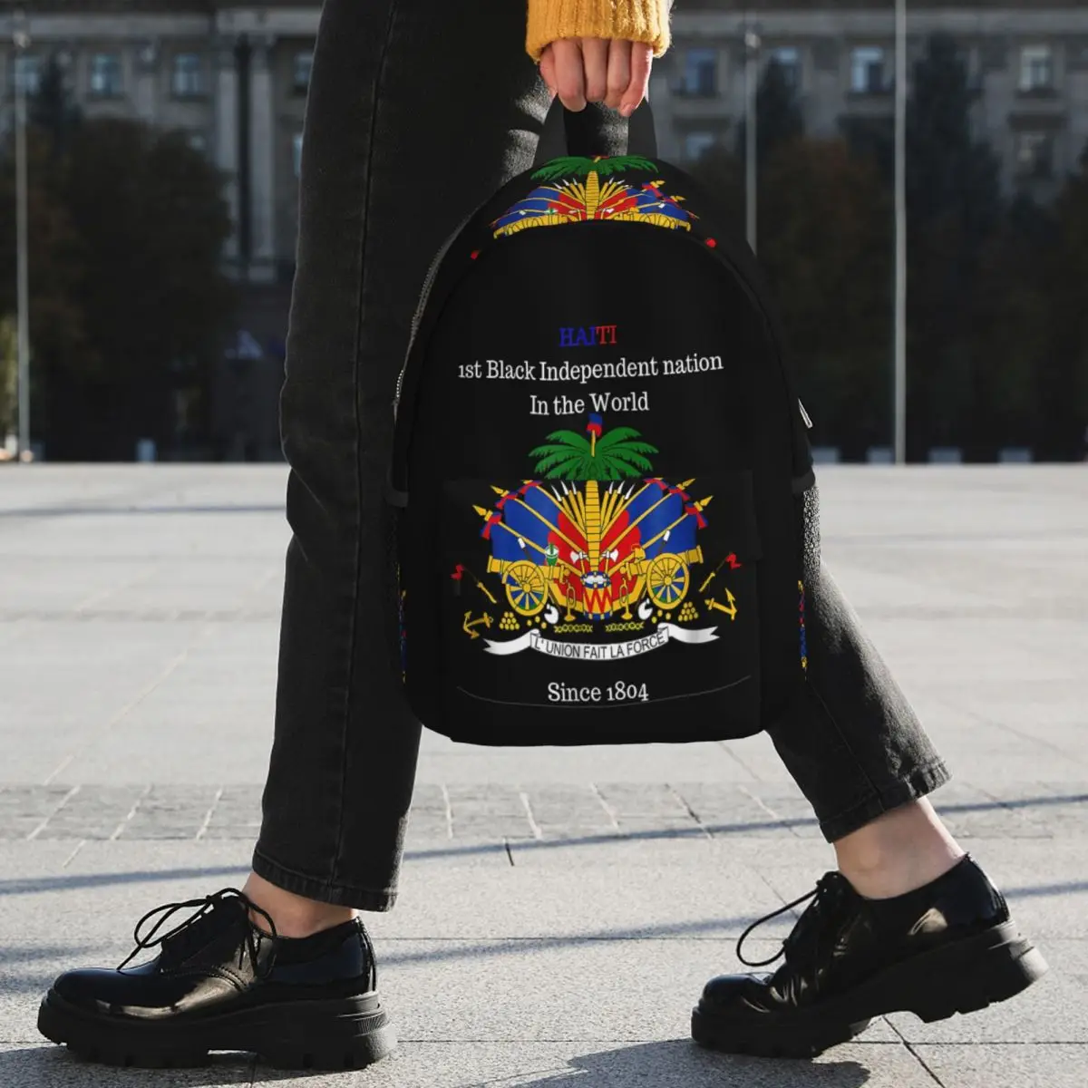 Haitian Flag Great For Independence Day Celebration Backpack Student BookBag Boys Girls School Bag Computer Shoulder Bags