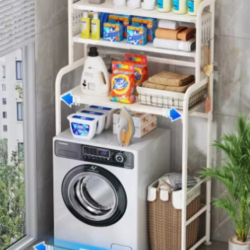 Washing machine, shelves, balcony, floor-to-ceiling, household multi-functional, layered drum, wave wheel, telescopic bathroom