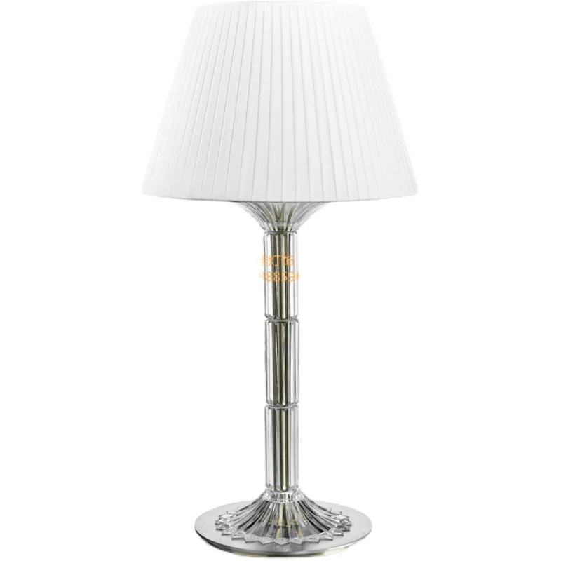 European black light luxury retro living room candle crystal table lamp