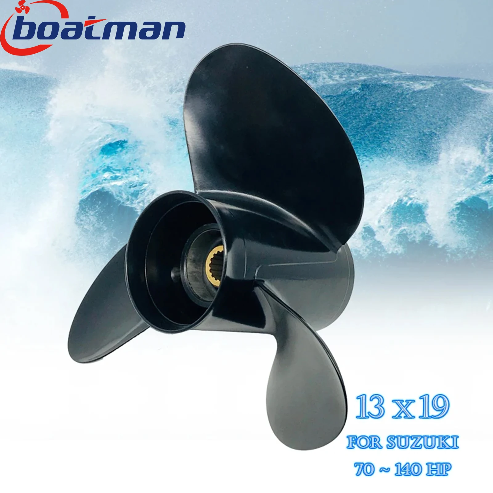 Boat Propeller 13x19 For Suzuki Outboard Motor 70HP 90HP 100HP 115HP 140HP Aluminum 15 Tooth Spline Engine Part Factory Outlet