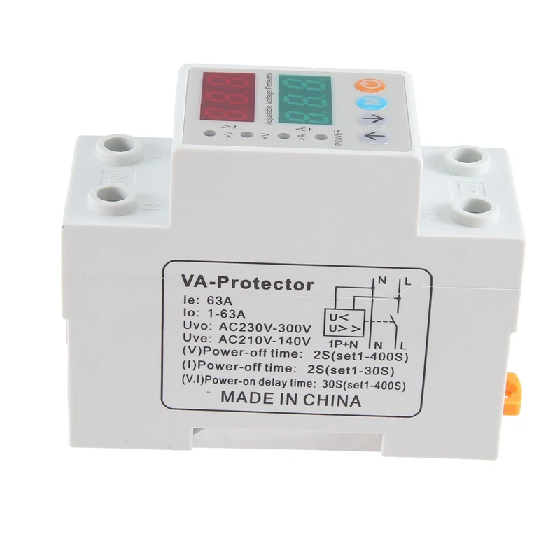 

DIN-63AVAP Overvoltage Undervoltage Protector Self-Returning Voltage Overload Current Limiting Automatic Reset Recloser Durable