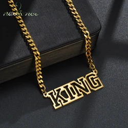 Nextvance Custom Hollow Name Necklace Personalized Pendant 5mm Cuban Chain Necklaces for Men New Jewelry Gift Dropshipping