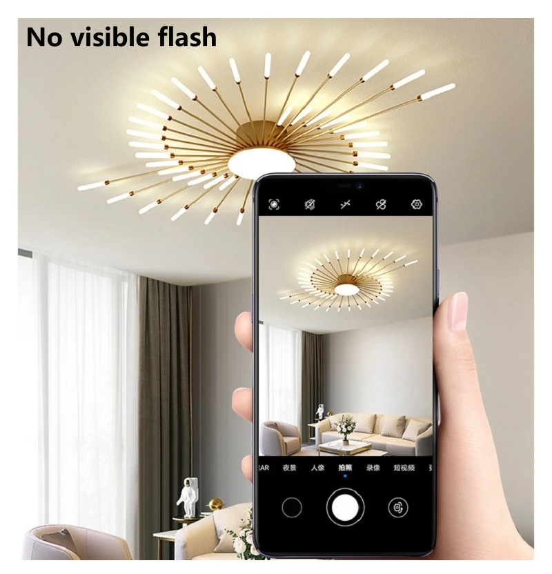 Imagem -03 - Flor Forma Moderna Luz de Teto Led Firework Chandelier Lâmpada Pingente Home Decor Quarto Jantar Sala de Estar Ac85265v