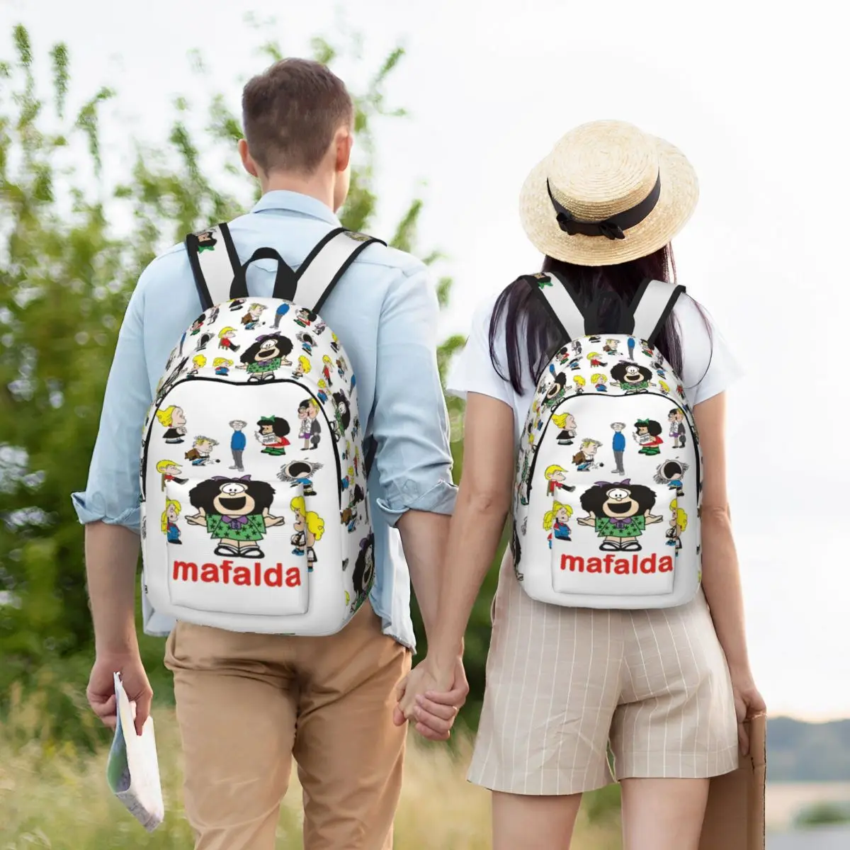 Mafalda y póster familiar para niños, mochila para preescolar, escuela primaria, mochila para estudiantes, regalo para niños y niñas