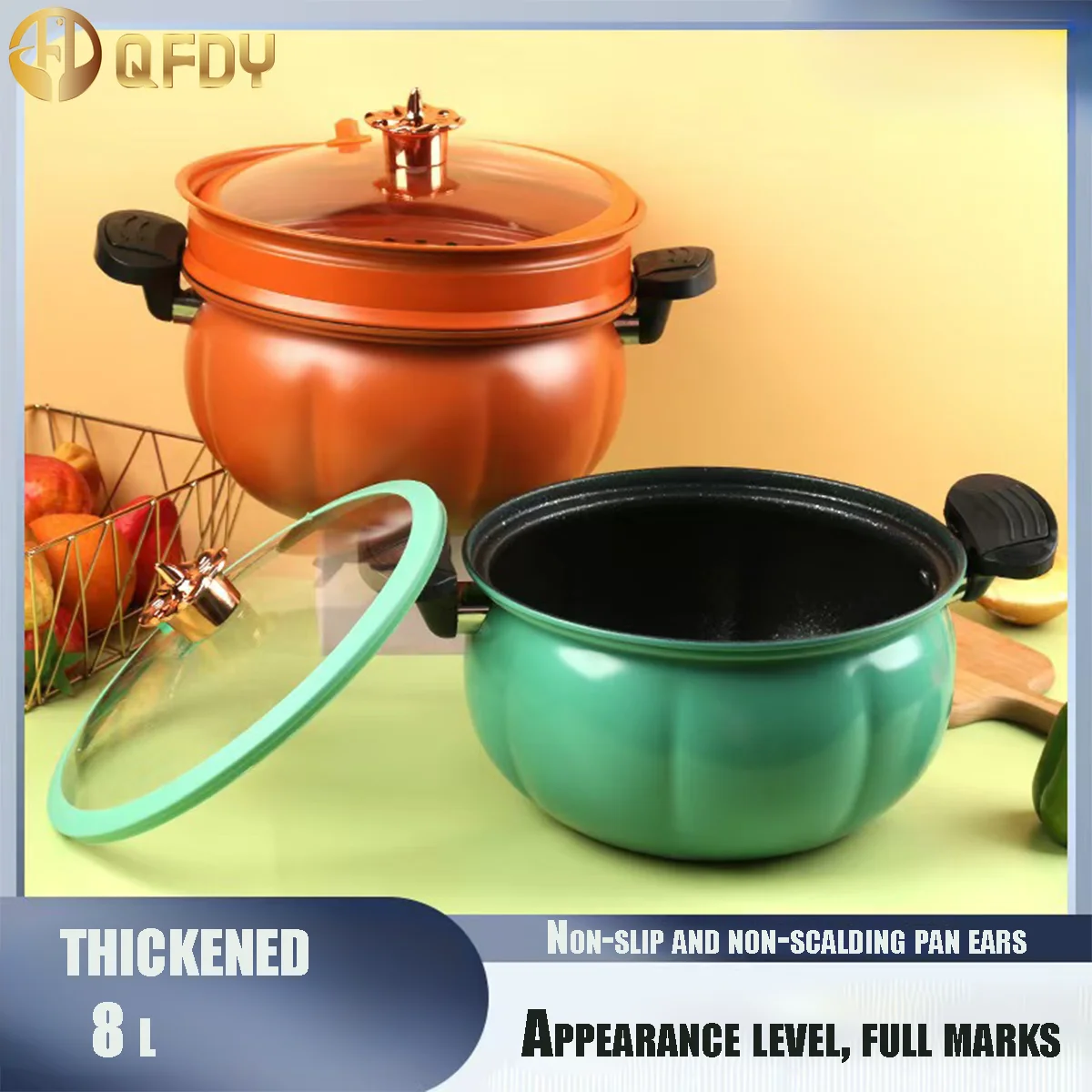 

Pumpkin with lid micro pressure pot and steam mesh stockpot 8L multi-purpose large capacity pressure cooker Cooking pot saucepan