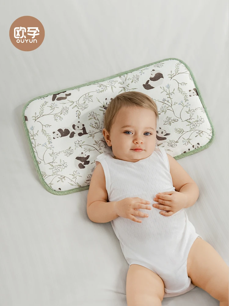 신생아 0-6개월부터 1-3세까지 사용 가능한 아기 베개, 여름 아이스 실크 쿨링 클라우드 시트 베개