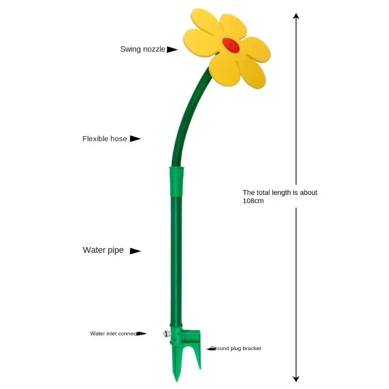 

Small florets spray showerhead, shake head, will water the sunflowers