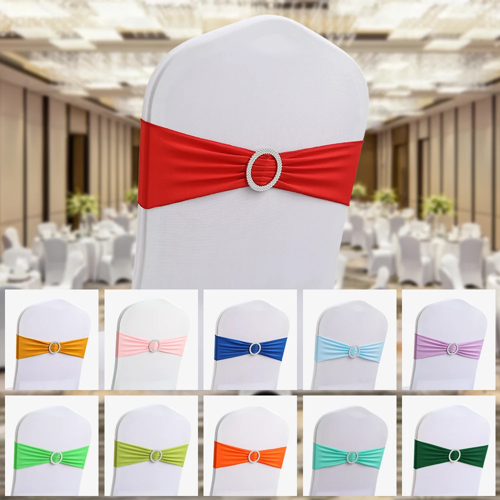 

Высококачественный бант из спандекса с круглым кольцом для украшения банкета, вечеринки, свадьбы, эластичные пояса для стула