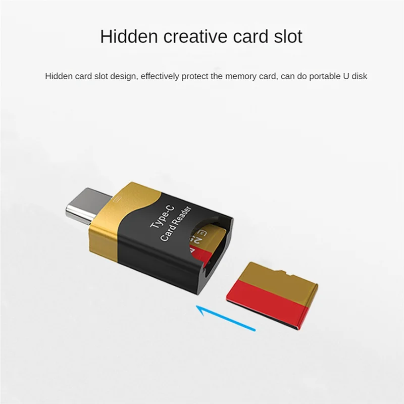 B68A Mini Type-C Card Reader Mobile OTG Card Reader  Card Slot Plug And Play Flash Drive TF Card Reader