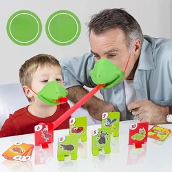 Frog Mouth Tongue Board Game Greedy Snake Colorful Lizard Playing Card Competition Parent Child Interactive Desktop Children's